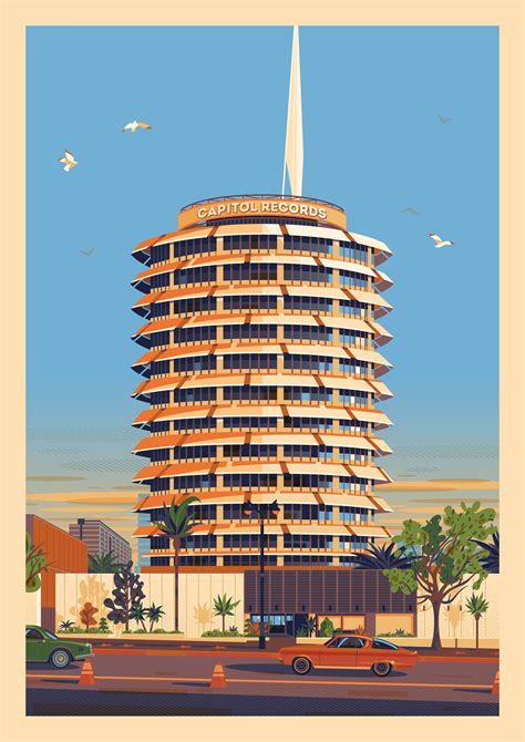 My illustrated tribute to the Capitol Records Building. | Los angeles ...