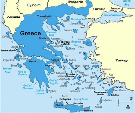 Detailed Map of Greece - Best Of Greece | Greek islands map, Greece map, Greece tourism