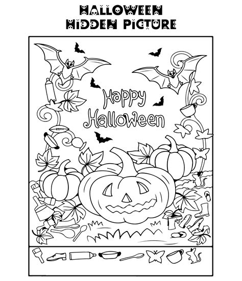 Halloween Hidden Picture - 15 Free PDF Printables | Printablee