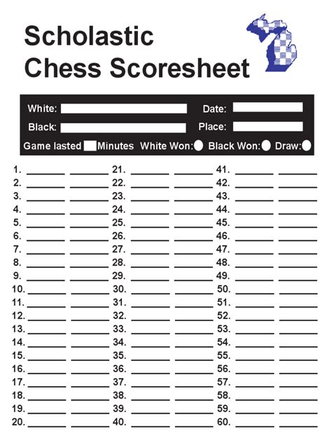 2024 Chess Score Sheet - Fillable, Printable PDF & Forms | Handypdf