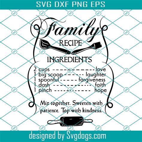 Family Recipe Svg, Home Svg, Kitchen Quotes Sayings Cutting Board Svg ...