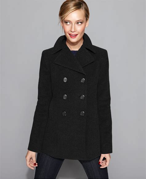 Kenneth Cole Reaction Coat, Notched Collar Wool Pea Coat | Petite coat, Coats for women, Pea ...