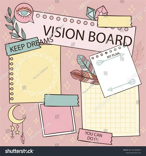 Hand Drawn Vision Board Vector Illustration Stock Vector (Royalty Free ...