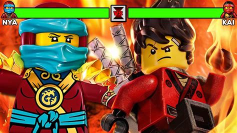 Lego Ninjago Movie Kai Vs Nya With Healthbars - YouTube