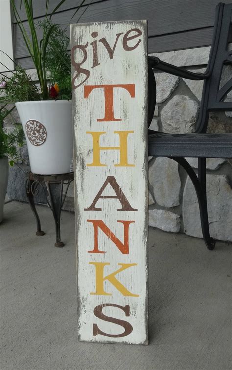 Give Thanks sign. 6x26Hand painted wood sign/ Inspirational | Etsy