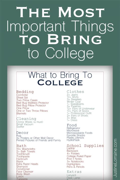 The Most Important Things to Bring to College - justinelorraine.com