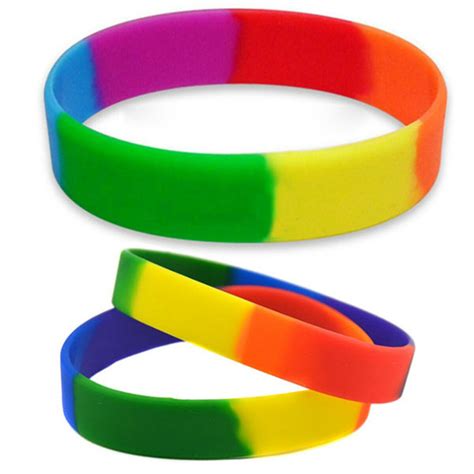 Rainbow Silicone Bracelet / Wristband - DSRJ9025 | Logo Custom ...