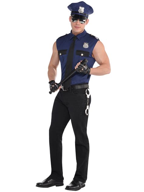 Adult Mens Police Officer Costume Policeman New York Cop Fancy Dress Uniform | eBay