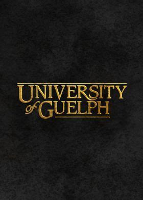 the university of guelph logo on a black velvet cover with gold foil ...