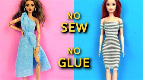 Easy DIY Barbie Clothes 👗 NO SEW NO GLUE | How to Make Barbie Doll ...