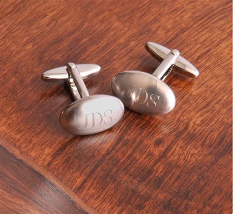 Personalized Cufflinks – Oval Brushed – Personalized Gifts ...