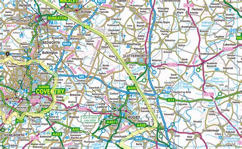 Warwickshire County Map | I Love Maps