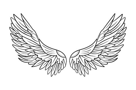 Premium Vector | Sketch angel wings. Angel feather wing. Vector illustration.