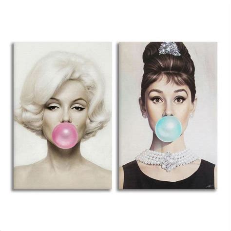 Celebrities Marilyn Monroe And Audrey Hepburn Canvas Wall Art – canvasx.net