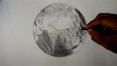 How to draw Earth pencil sketch //Earth drawing esayly - YouTube