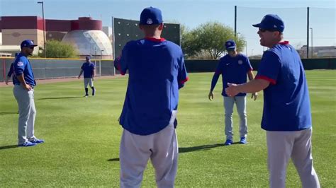 Cubs outfielders going through defensive drills - Chicago Cubs 2020 Spring Training - YouTube