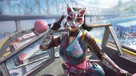 Pubg, mask, japan skin, woman character, ninja, playerunknown's ...