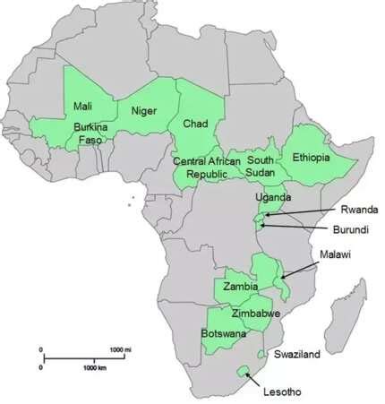 Landlocked countries in Africa and their capitals Legit.ng