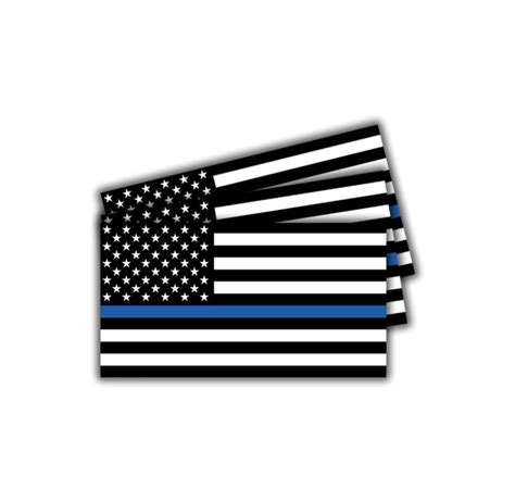 Black and White Back the Blue American Flag Stickers - 3 Pack - DFW ...