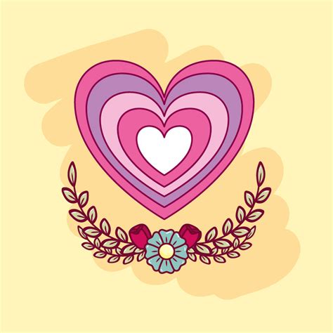 Cute heart with flowers 1957506 Vector Art at Vecteezy