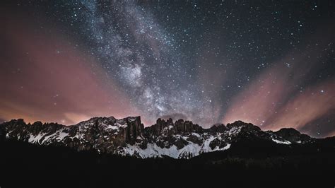 Download wallpaper 1920x1080 nature, mountains, starry sky, beautiful night, full hd, hdtv, fhd ...