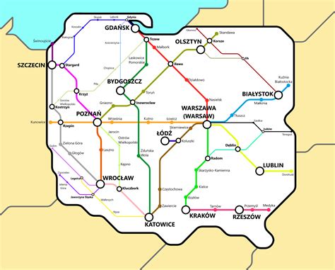 [OC] Railways of Poland styled as a subway map : r/MapPorn