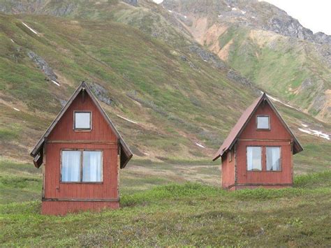 The Hatcher Pass Lodge is a collection of 11 tiny red cabins situated ...