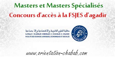 Masters et Masters Spécialisés de la FSJES Agadir 2018-2019