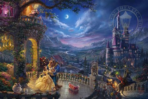 Beauty and the Beast - Dancing in the Moonlight - Thomas Kinkade Smoky ...