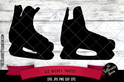 Ice Hockey Skates Silhouette Vector