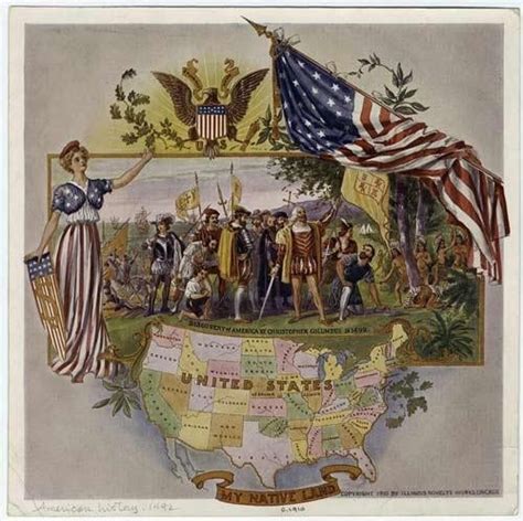 Discovery of America by Christopher Columbus in 1492 | American flag ...