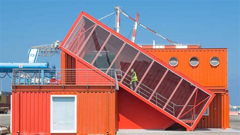 This New Shipping Container Office is Handsomely Off-Kilter - Curbed