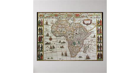 Antique Old World Map of Africa, c. 1635 Poster | Zazzle