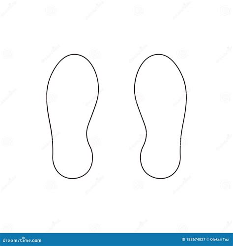 Footprint Outline Icon Isolated on White Background. Stock Vector - Illustration of beauty ...