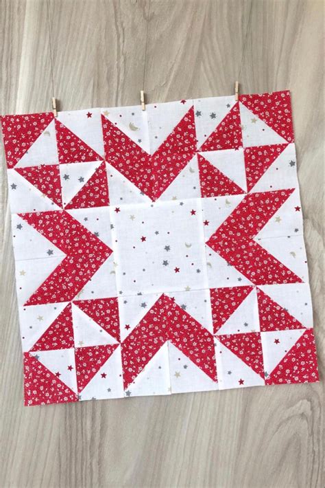 Christmas Star Quilt Block in 2021 | Quilt sewing patterns, Star quilt ...