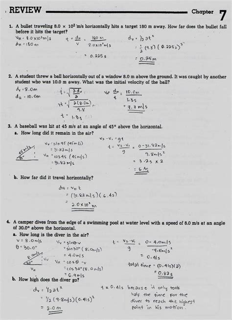 Projectile Motion Worksheet With Answers - Zipworksheet.com