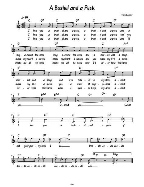 A Bushel and a Peck (Lead sheet with lyrics ) Sheet music for Piano (Solo) | Musescore.com