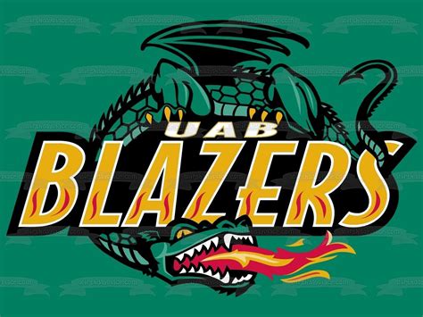 Uab Blazers Logo Dragon Breathing Fire Edible Cake Topper Image ...