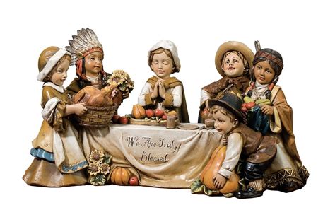 Thanksgiving Pilgrim Indian Children Figurines | Thanksgiving Wikii