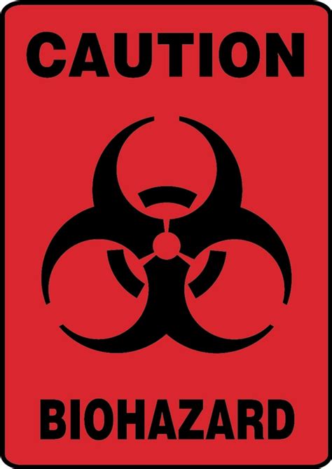 OSHA Safety Sign-CAUTION: Biohazard, 14 x 10", Each