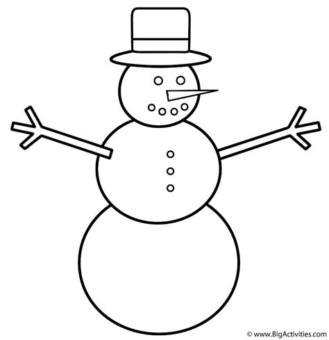 Snowman - Coloring Page (Christmas)