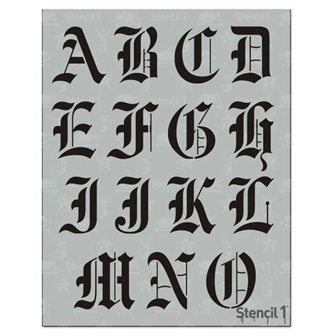 Old English Font Stencil | Stencil 1