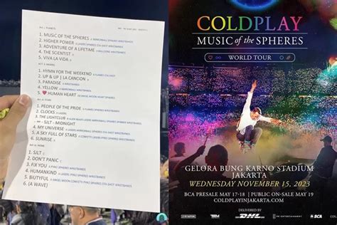 Bocoran Setlist Coldplay Konser di GBK Jakarta 15 November 2023, Ayo ...