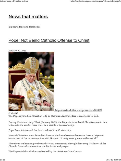 Vatican Today News That Matters | PDF | Catholic Church | Mary, Mother ...