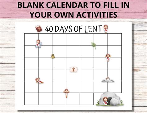 Lent Calendar 2023 40 Days of Prayer Lent Lenten (Instant Download) - Etsy