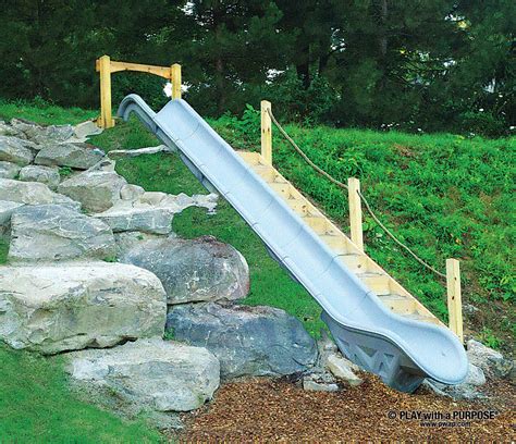 Dual Embankment Slide - Play with a Purpose | Sloped backyard, Backyard ...