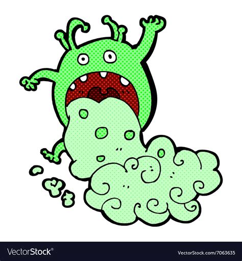 Comic cartoon gross monster being sick Royalty Free Vector