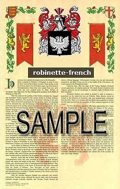 ROBINETTE Armorial Name History - Coat of Arms - Family Crest GIFT ...