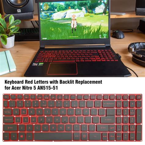 For Acer Nitro 5 AN515-41 US Version Red Backlight Laptop Keyboard ...