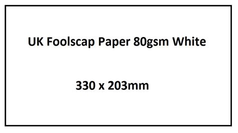 Foolscap Legal Paper, High Quality Paper - 330 x 203mm